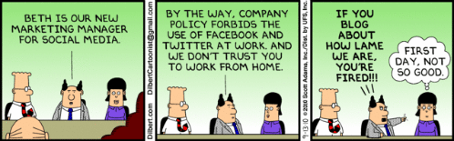 Dilbert om att facebooka på jobbet...